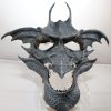 Papier mache mask of a dragon